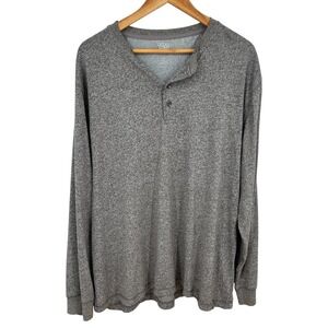 Ocean‎ Coast Mens Henley Shirt Long Sleeve Gray Marl Casual XXL